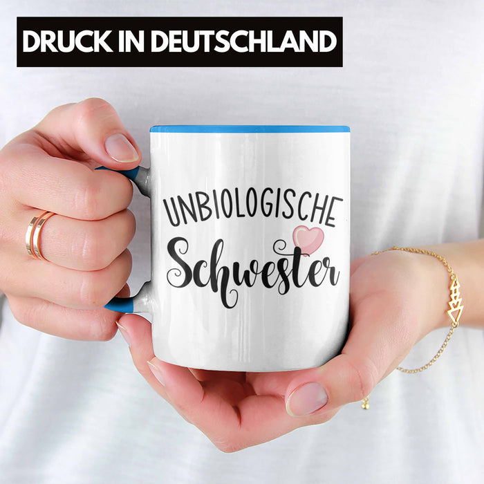 Beste Freundin Tasse Geschenk Unbiologische Schwestern Bff Set Kaffee-Tasse Blau Trendation