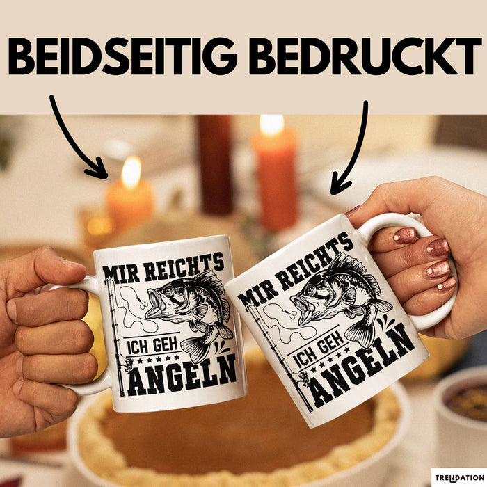 Mir Reichts Ich Geh Angeln Tasse Geschenk Für Angler Kaffee-Becher Weiß Trendation