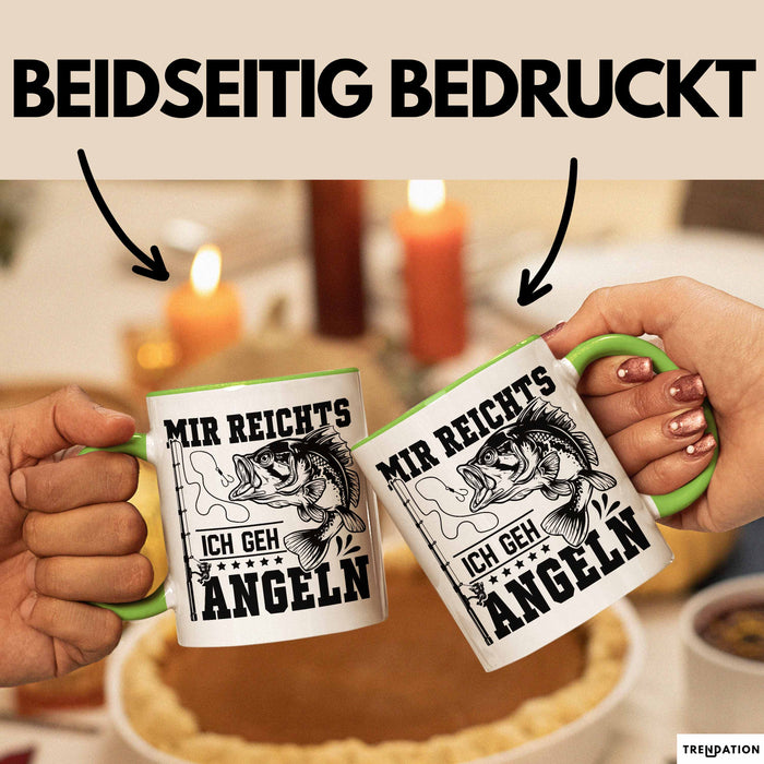 Mir Reichts Ich Geh Angeln Tasse Geschenk Für Angler Kaffee-Becher Grün Trendation