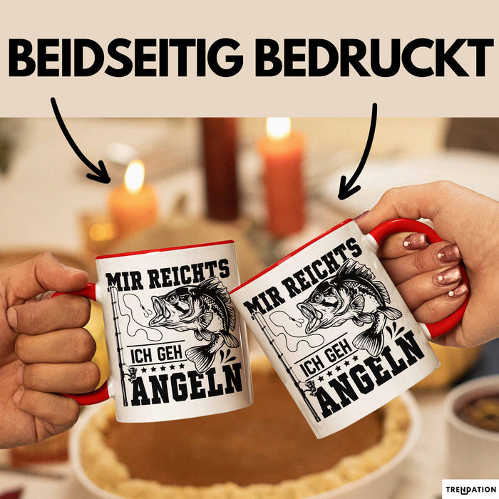 Mir Reichts Ich Geh Angeln Tasse Geschenk Für Angler Kaffee-Becher Rot Trendation