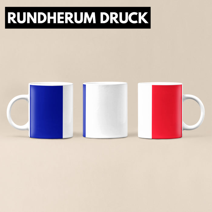 Frankreich Flagge Tasse Geschenk Fußball-Fans Europa 3D Alloverprint Weiß Trendation
