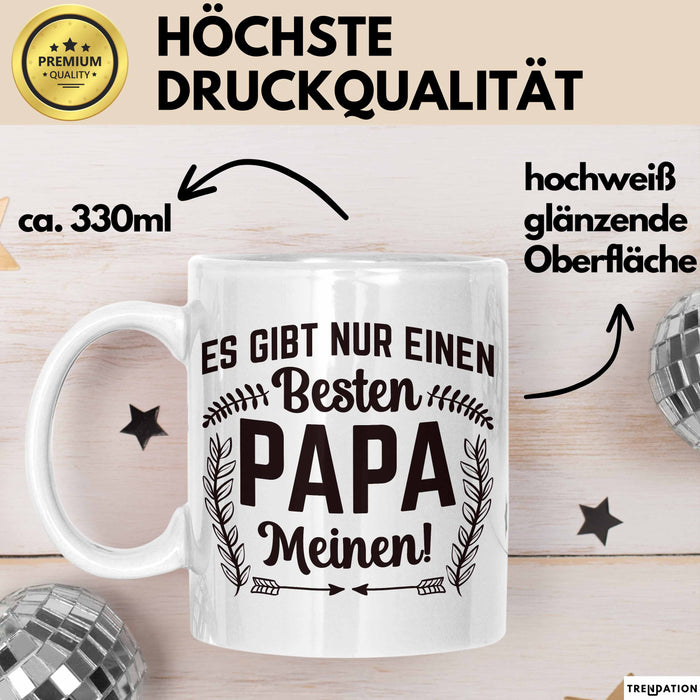 Papa Tasse Geschenk Zum Vatertag Es Gibt Nur Einen Besten Papa Meinen Kaffee-Becher Weiß Trendation