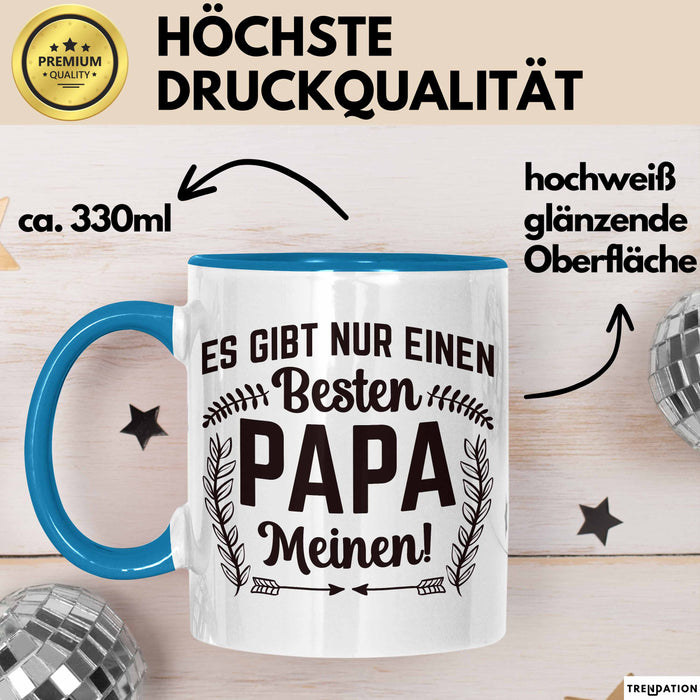 Papa Tasse Geschenk Zum Vatertag Es Gibt Nur Einen Besten Papa Meinen Kaffee-Becher Blau Trendation
