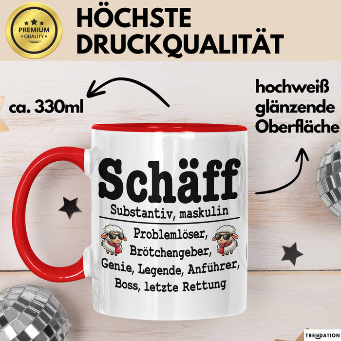 Chef Tasse Geschenk Schäff Geschenkidee Für De Besten Chef Kaffee-Becher Rot Trendation