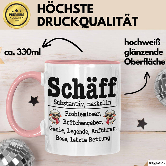 Chef Tasse Geschenk Schäff Geschenkidee Für De Besten Chef Kaffee-Becher Rosa Trendation