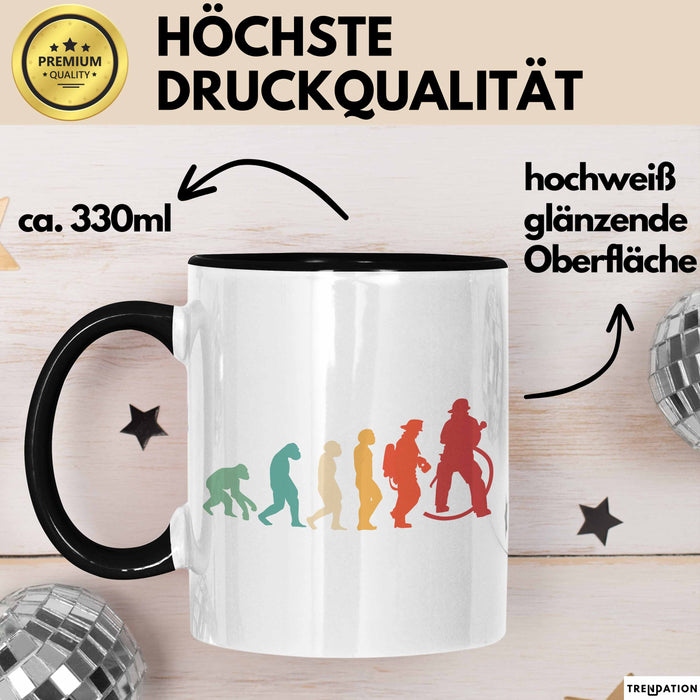 Feuerwehrmann Tasse Geschenk Evolution Geschenkidee Freiwillige Feuerwehr Trendation