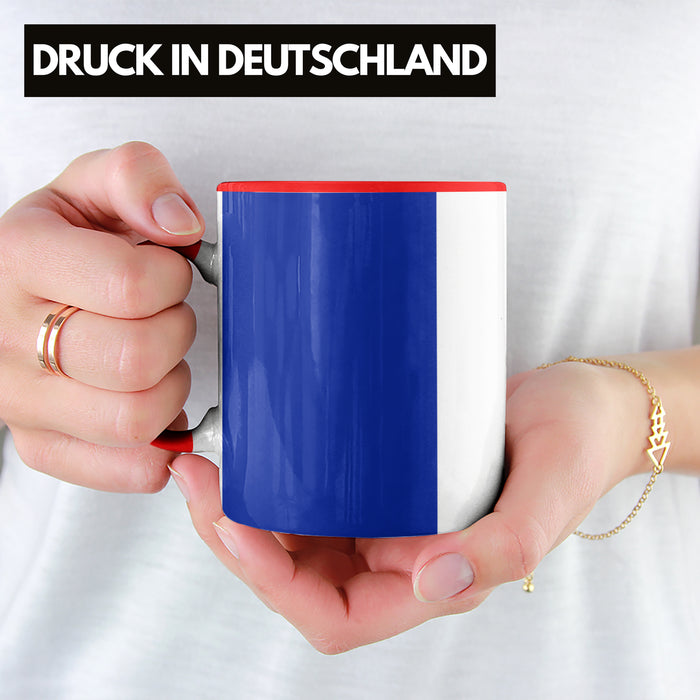 Frankreich Flagge Tasse Geschenk Fußball-Fans Europa 3D Alloverprint Rot Trendation