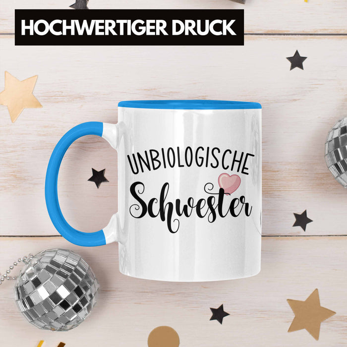 Beste Freundin Tasse Geschenk Unbiologische Schwestern Bff Set Kaffee-Tasse Blau Trendation