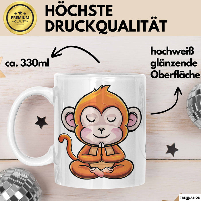 Lustiger Affe Tasse Geschenkidee In Yoga Pose Für Yoga Lehrer Weiß Trendation