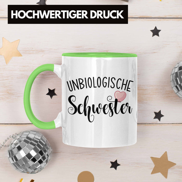 Beste Freundin Tasse Geschenk Unbiologische Schwestern Bff Set Kaffee-Tasse Grün Trendation