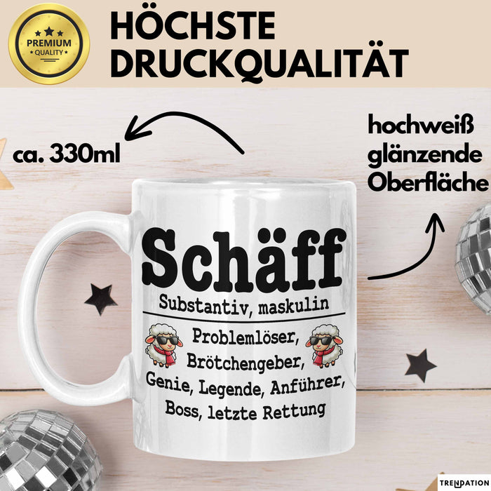 Chef Tasse Geschenk Schäff Geschenkidee Für De Besten Chef Kaffee-Becher Weiß Trendation