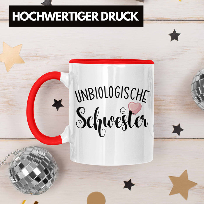 Beste Freundin Tasse Geschenk Unbiologische Schwestern Bff Set Kaffee-Tasse Rot Trendation