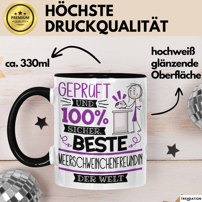 Beste Meerschweinchenfreundin Der Welt Tasse Geschenk für Eine Meerschweinchenfreundin Geprüft Und Sicher Geschenkidee Geburtstag Weihnachten Trendation