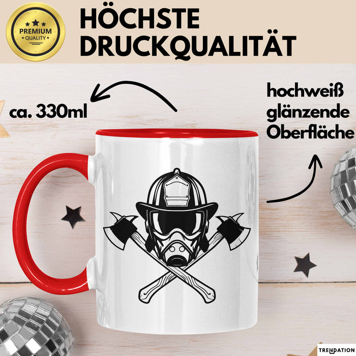 Feuerwehrmann Tasse Geschenk Feuerwehr Geschenkidee Freiwillig Rot Trendation