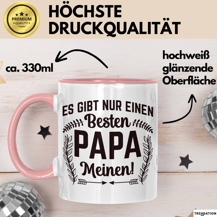 Papa Tasse Geschenk Zum Vatertag Es Gibt Nur Einen Besten Papa Meinen Kaffee-Becher Rosa Trendation