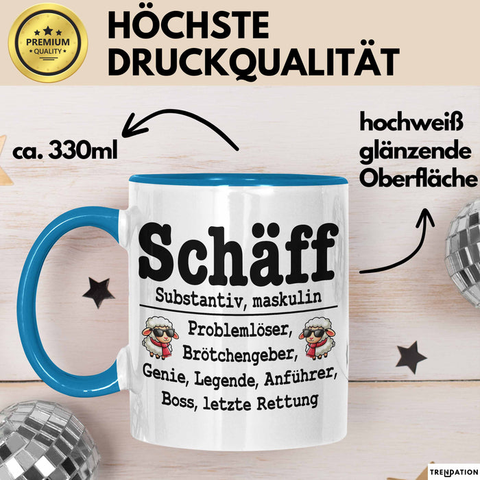 Chef Tasse Geschenk Schäff Geschenkidee Für De Besten Chef Kaffee-Becher Blau Trendation