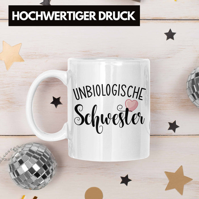 Beste Freundin Tasse Geschenk Unbiologische Schwestern Bff Set Kaffee-Tasse Weiß Trendation