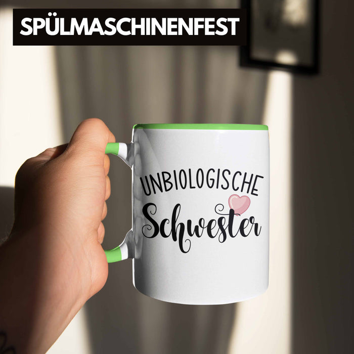 Beste Freundin Tasse Geschenk Unbiologische Schwestern Bff Set Kaffee-Tasse Grün Trendation