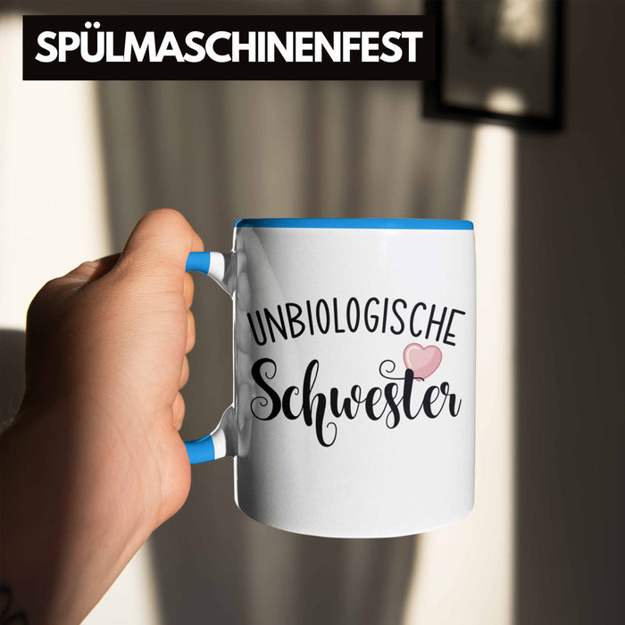 Beste Freundin Tasse Geschenk Unbiologische Schwestern Bff Set Kaffee-Tasse Blau Trendation