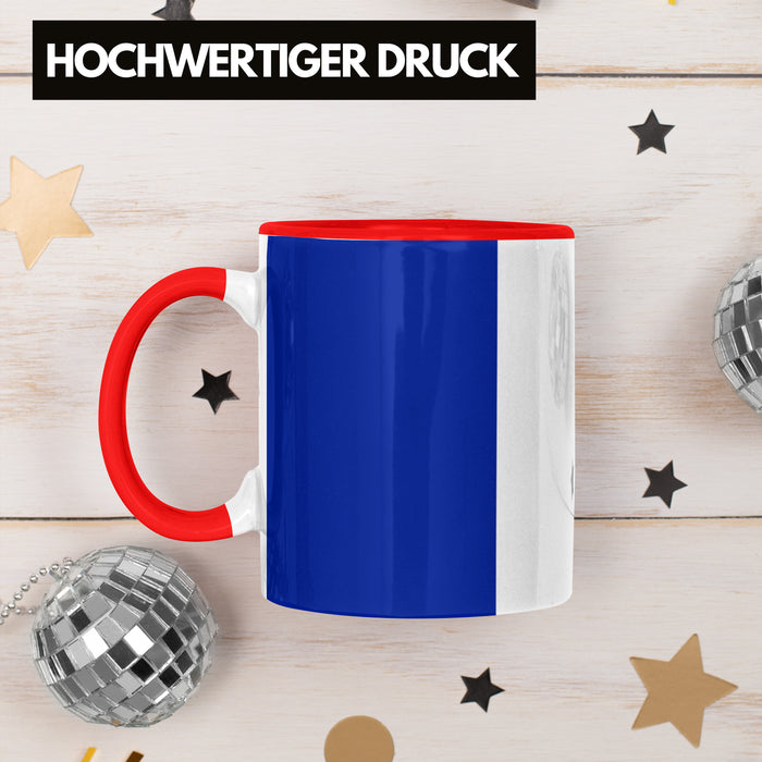 Frankreich Flagge Tasse Geschenk Fußball-Fans Europa 3D Alloverprint Rot Trendation