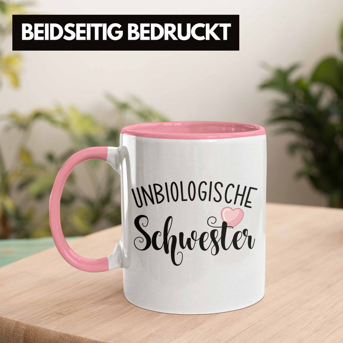 Beste Freundin Tasse Geschenk Unbiologische Schwestern Bff Set Kaffee-Tasse Rosa Trendation