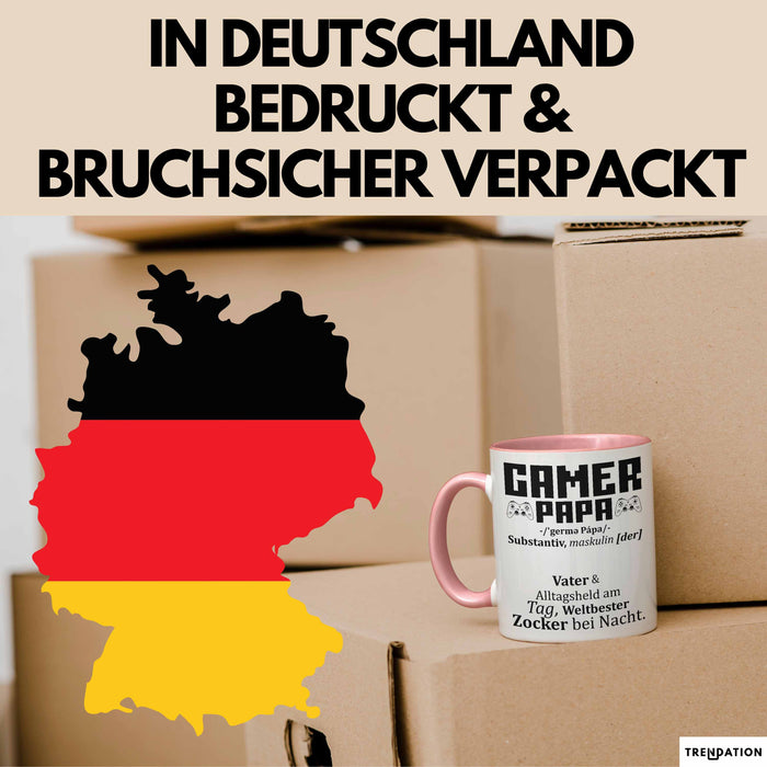 Gamer Papa Tasse Geschenk Vater Zocker Geschenkidee Vatertag Bester Papa Rosa Trendation