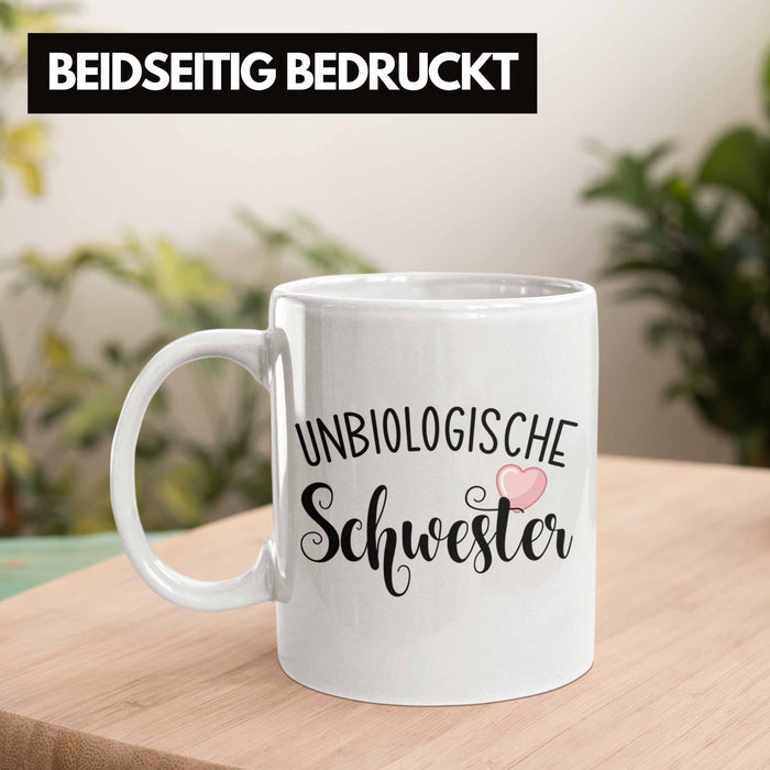 Beste Freundin Tasse Geschenk Unbiologische Schwestern Bff Set Kaffee-Tasse Weiß Trendation