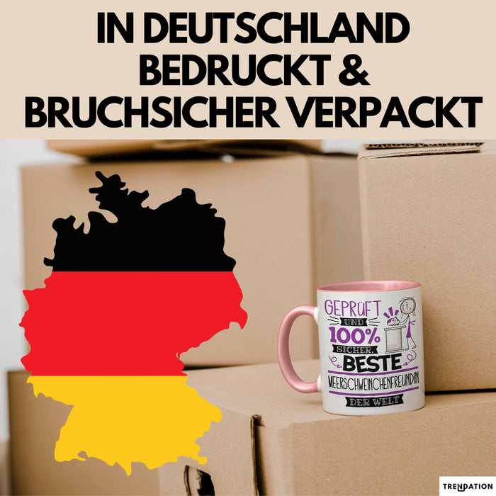 Beste Meerschweinchenfreundin Der Welt Tasse Geschenk für Eine Meerschweinchenfreundin Geprüft Und Sicher Geschenkidee Geburtstag Weihnachten Rosa Trendation