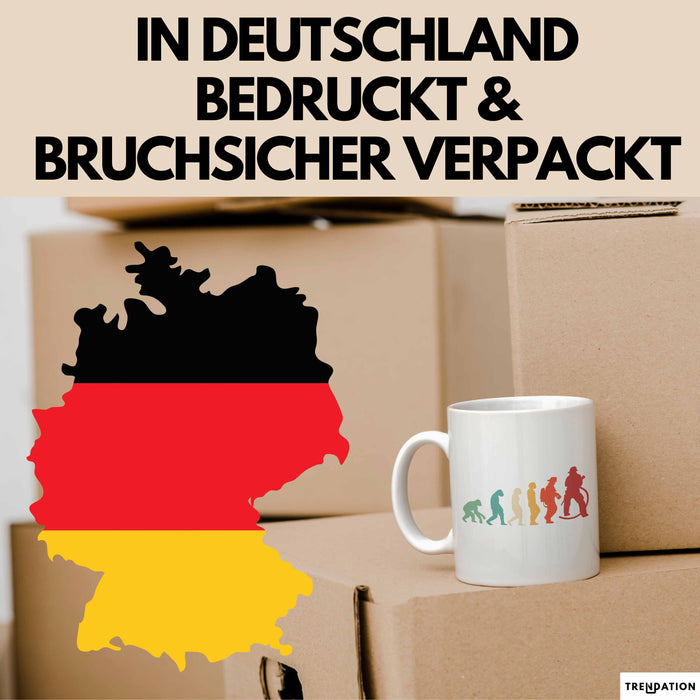 Feuerwehrmann Tasse Geschenk Evolution Geschenkidee Freiwillige Feuerwehr Weiß Trendation