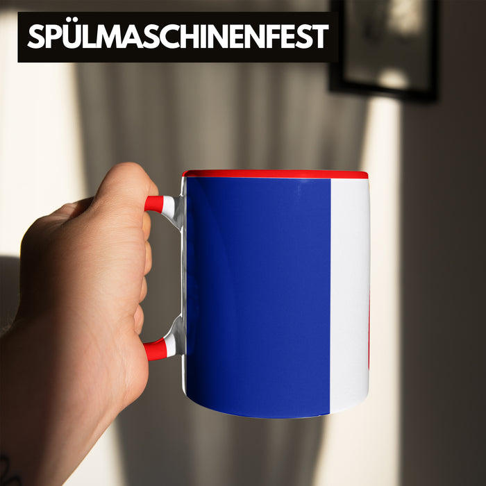 Frankreich Flagge Tasse Geschenk Fußball-Fans Europa 3D Alloverprint Rot Trendation