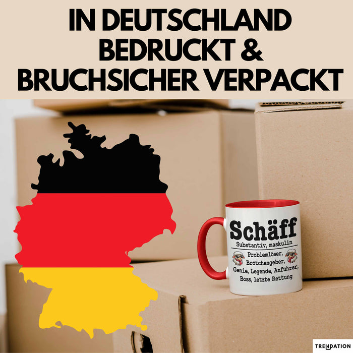 Chef Tasse Geschenk Schäff Geschenkidee Für De Besten Chef Kaffee-Becher Rot Trendation