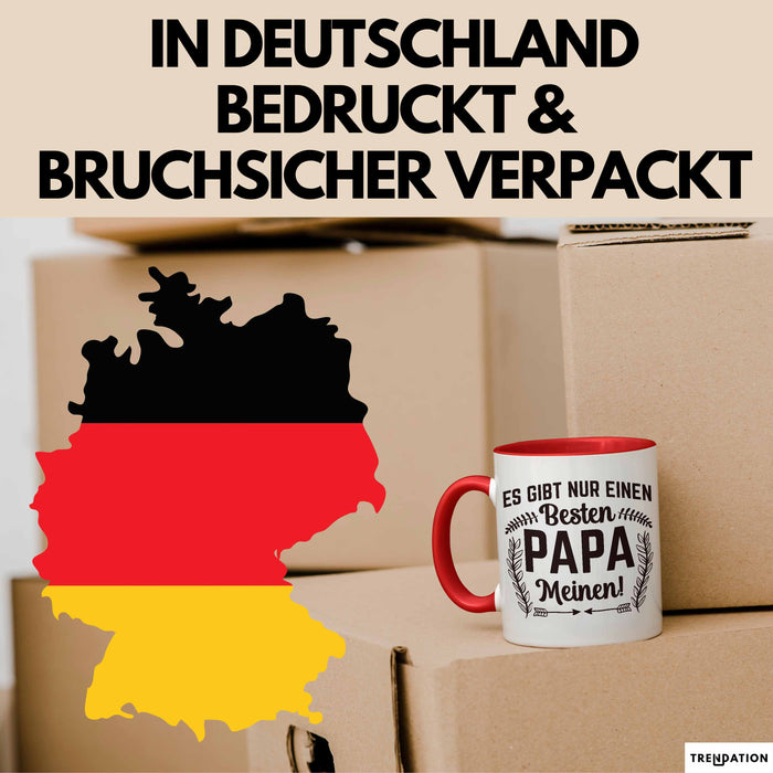 Papa Tasse Geschenk Zum Vatertag Es Gibt Nur Einen Besten Papa Meinen Kaffee-Becher Rot Trendation