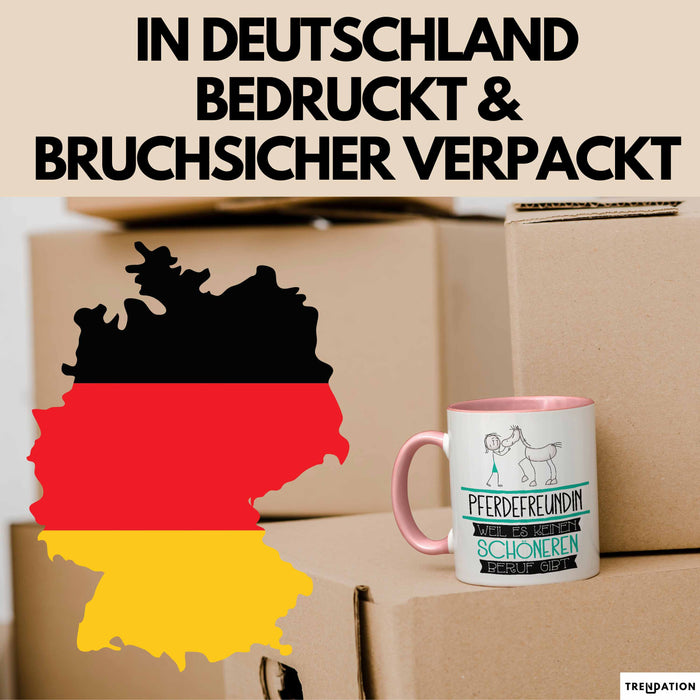 Pferdefreundin Weil Es Keinen Schöneren Beruf Gibt Tasse Geschenk für Eine Pferdefreundin Lustig Rosa Trendation