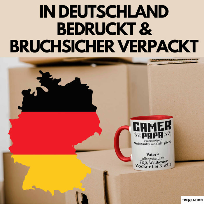 Gamer Papa Tasse Geschenk Vater Zocker Geschenkidee Vatertag Bester Papa Rot Trendation