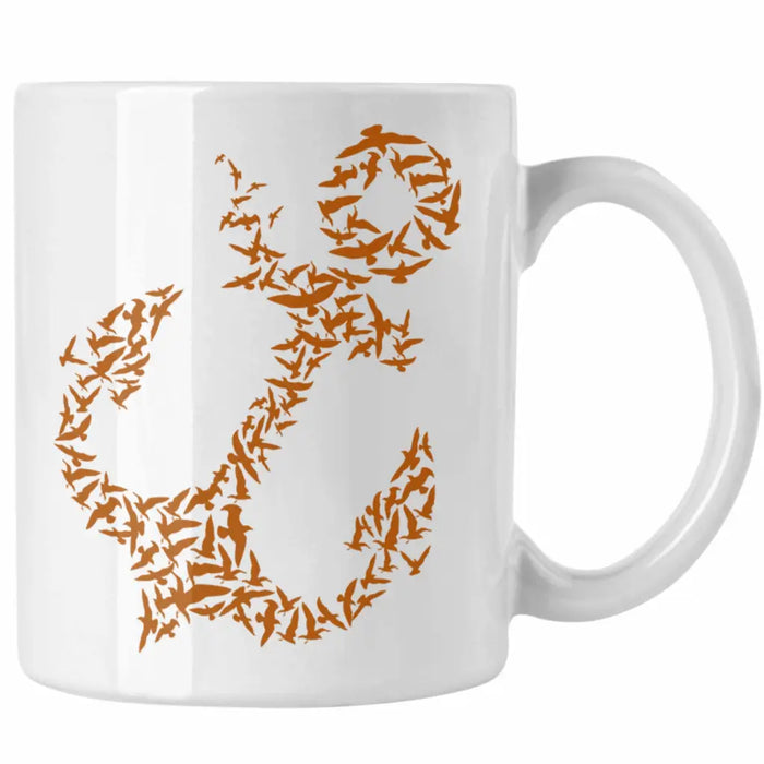 Tasse für Segler Geschenke Männer Tasse Geschenkideen Zubehör Gadgeds Segeln Lustig Anker Grafik Kapitän Weiß Trendation