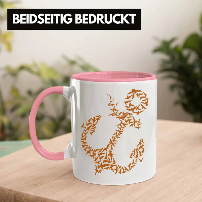 Tasse für Segler Geschenke Männer Tasse Geschenkideen Zubehör Gadgeds Segeln Lustig Anker Grafik Kapitän Rosa Trendation