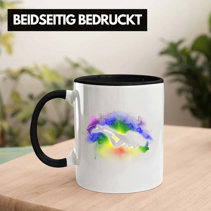 Taucher Grafik Tasse Geschenk für Tauchlehrer Geschenkidee Lustig Tauchen Tauchsport Trendation