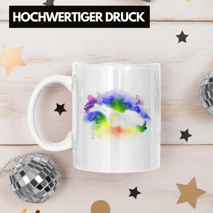 Taucher Grafik Tasse Geschenk für Tauchlehrer Geschenkidee Lustig Tauchen Tauchsport Weiß Trendation