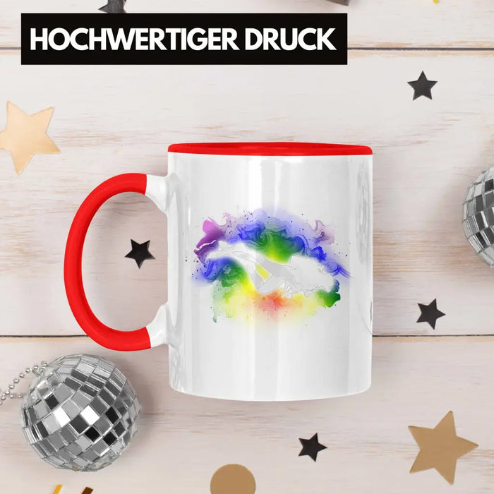 Taucher Grafik Tasse Geschenk für Tauchlehrer Geschenkidee Lustig Tauchen Tauchsport Rot Trendation