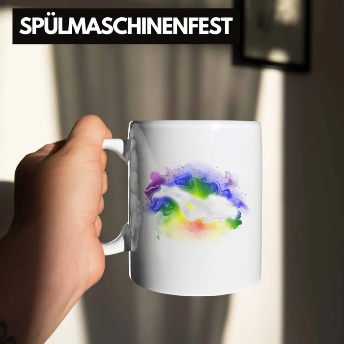 Taucher Grafik Tasse Geschenk für Tauchlehrer Geschenkidee Lustig Tauchen Tauchsport Weiß Trendation