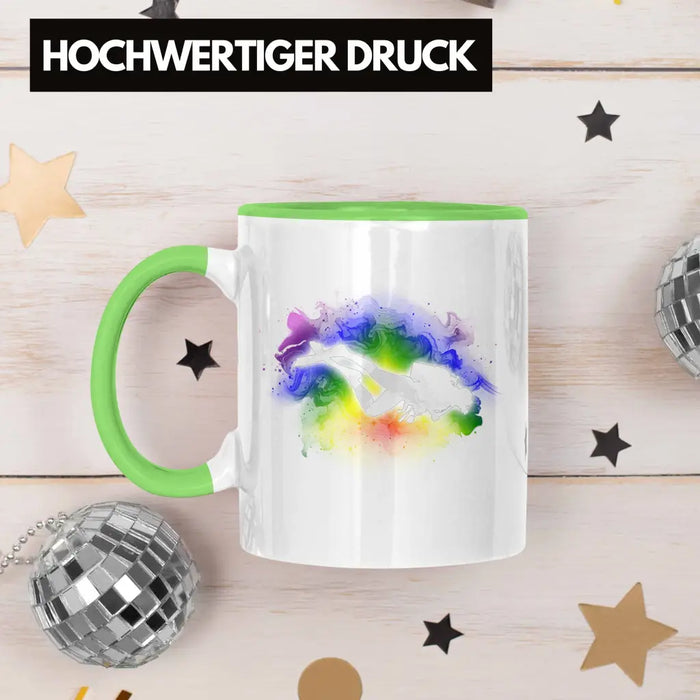 Taucher Grafik Tasse Geschenk für Tauchlehrer Geschenkidee Lustig Tauchen Tauchsport Grün Trendation