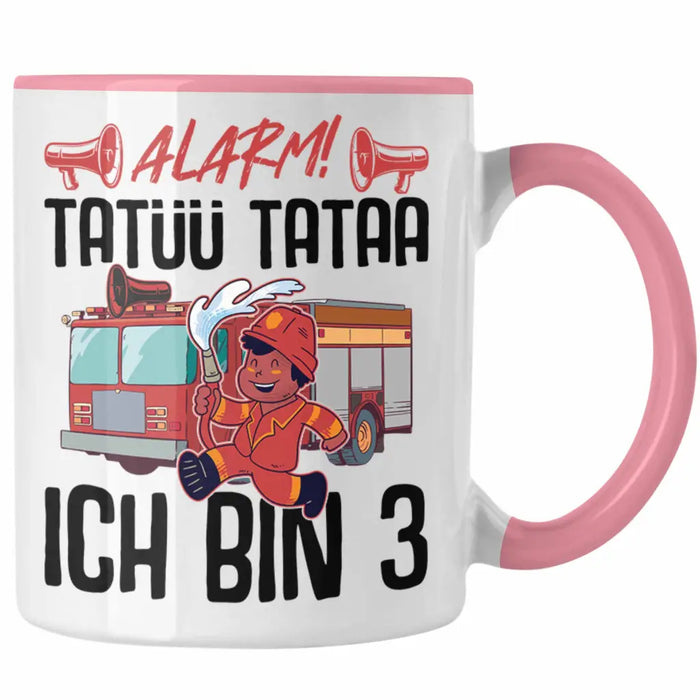 Trendation - 3. Geburtstag Geschenk Jungs Feuerwehr Tasse Geschenke Zubehör Lustig Kinder Geburtstag Spruch Ich Bin 3 Rosa Trendation