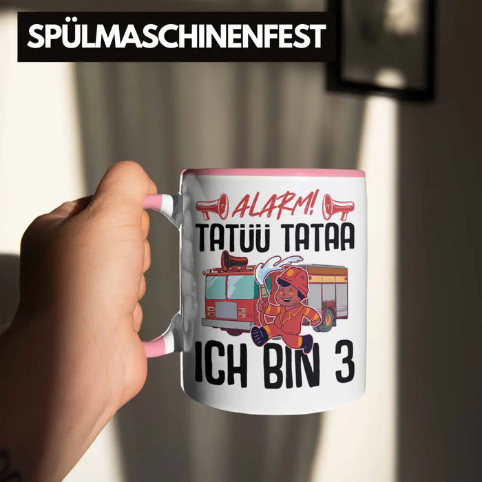 Trendation - 3. Geburtstag Geschenk Jungs Feuerwehr Tasse Geschenke Zubehör Lustig Kinder Geburtstag Spruch Ich Bin 3 Rosa Trendation