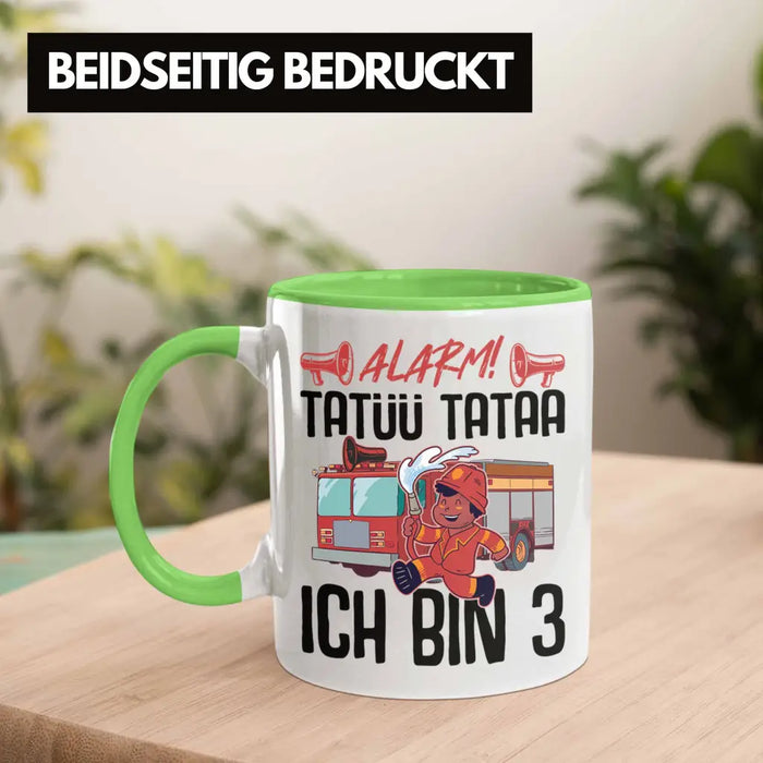 Trendation - 3. Geburtstag Geschenk Jungs Feuerwehr Tasse Geschenke Zubehör Lustig Kinder Geburtstag Spruch Ich Bin 3 Grün Trendation