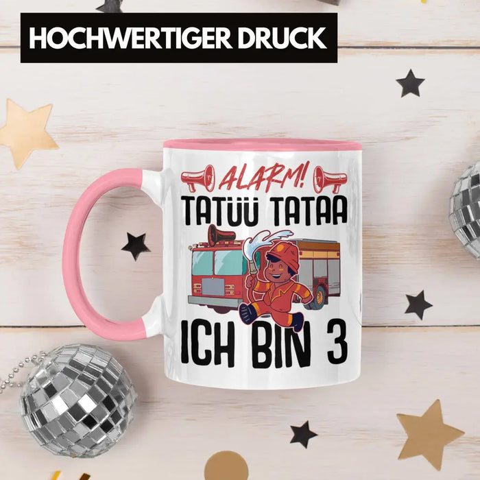 Trendation - 3. Geburtstag Geschenk Jungs Feuerwehr Tasse Geschenke Zubehör Lustig Kinder Geburtstag Spruch Ich Bin 3 Rosa Trendation