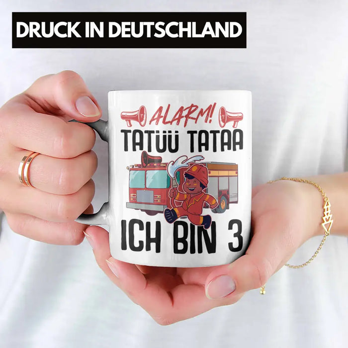 Trendation - 3. Geburtstag Geschenk Jungs Feuerwehr Tasse Geschenke Zubehör Lustig Kinder Geburtstag Spruch Ich Bin 3 Weiß Trendation