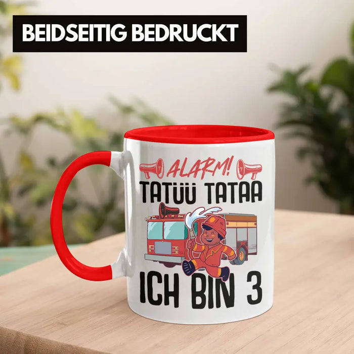 Trendation - 3. Geburtstag Geschenk Jungs Feuerwehr Tasse Geschenke Zubehör Lustig Kinder Geburtstag Spruch Ich Bin 3 Rot Trendation