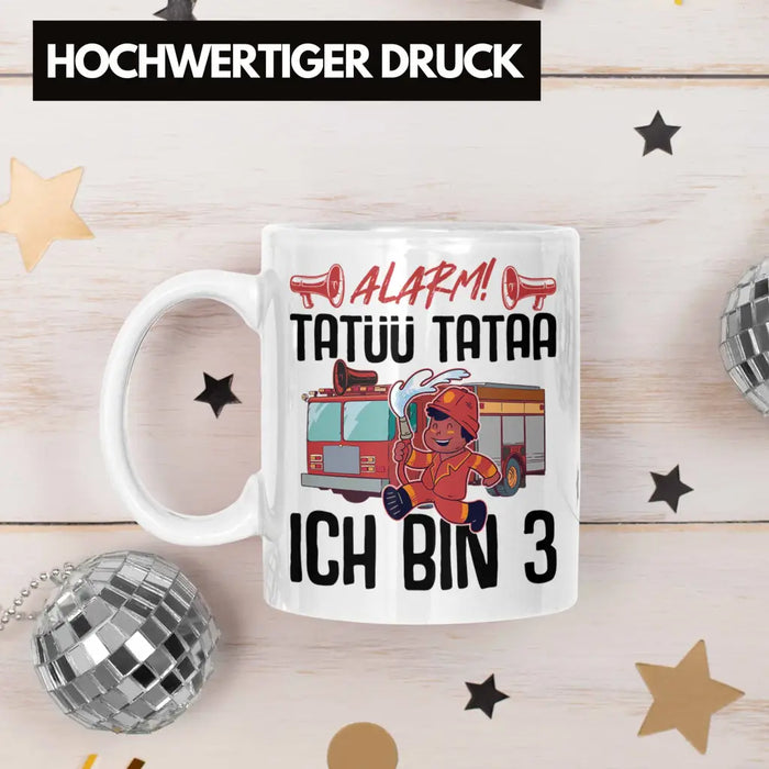 Trendation - 3. Geburtstag Geschenk Jungs Feuerwehr Tasse Geschenke Zubehör Lustig Kinder Geburtstag Spruch Ich Bin 3 Weiß Trendation