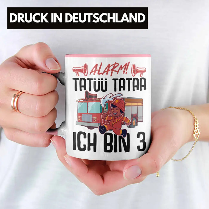 Trendation - 3. Geburtstag Geschenk Jungs Feuerwehr Tasse Geschenke Zubehör Lustig Kinder Geburtstag Spruch Ich Bin 3 Rosa Trendation