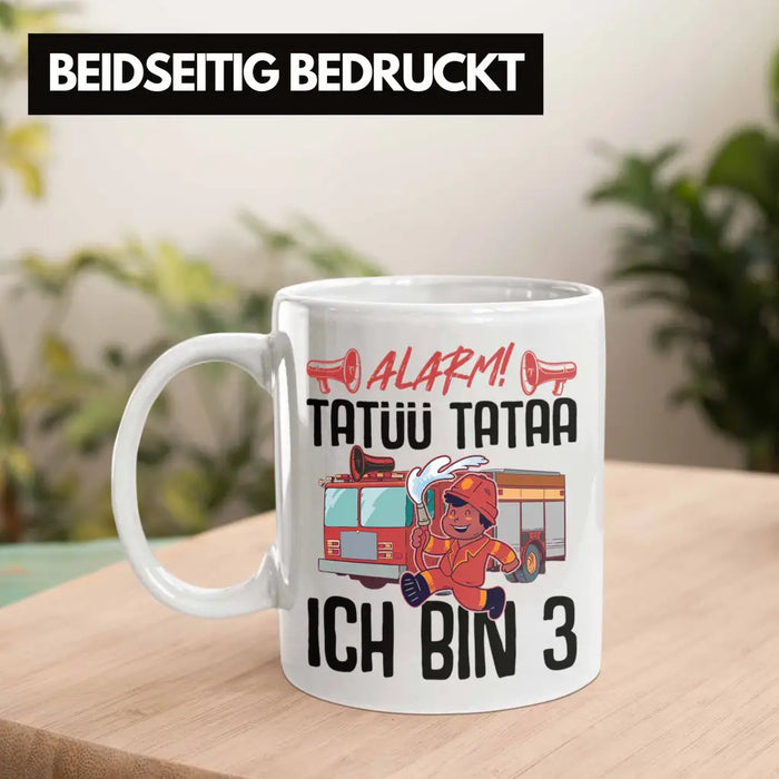 Trendation - 3. Geburtstag Geschenk Jungs Feuerwehr Tasse Geschenke Zubehör Lustig Kinder Geburtstag Spruch Ich Bin 3 Weiß Trendation